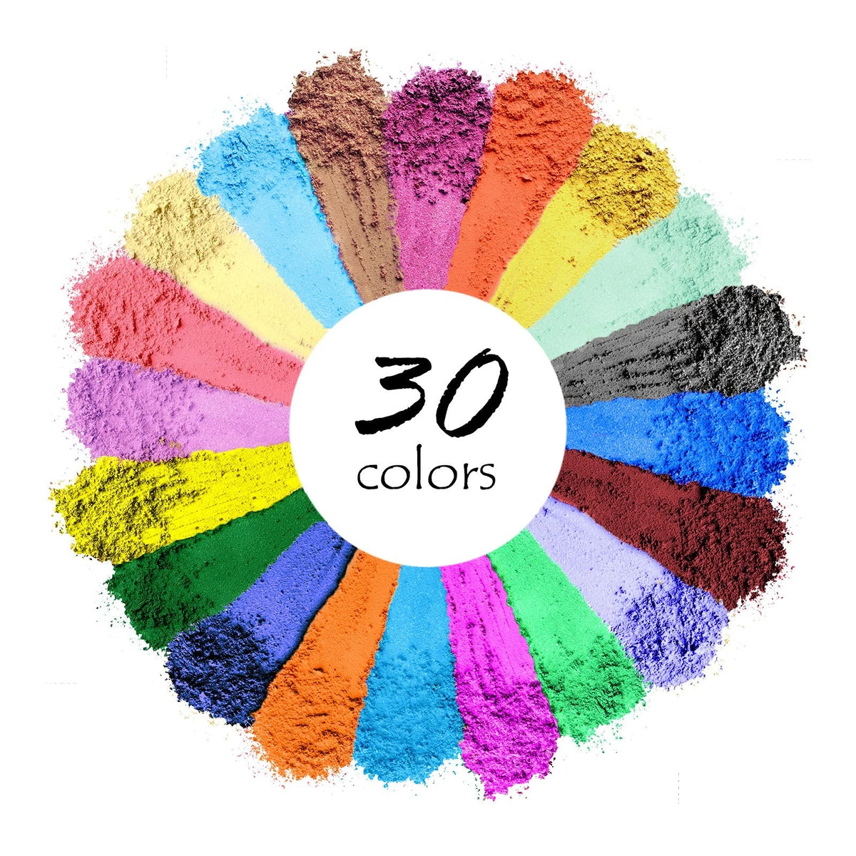 Mica Powder,30 Color Resin Pigment,Natural Cosmetic Grade 30 Bag, 30 Bag