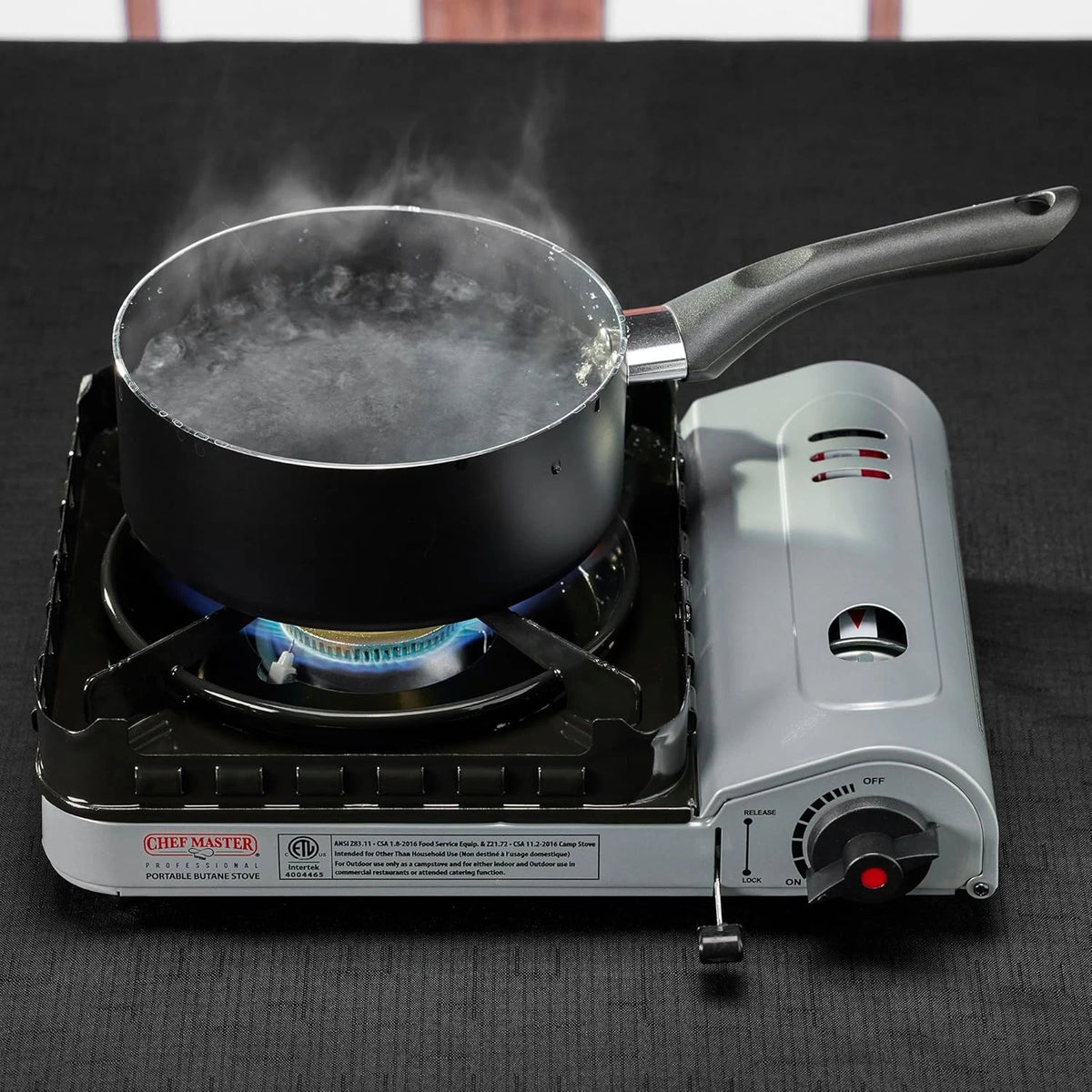 Chef Master 15,000 BTU Output Portable Butane Camping Stove, Double StoveOnly