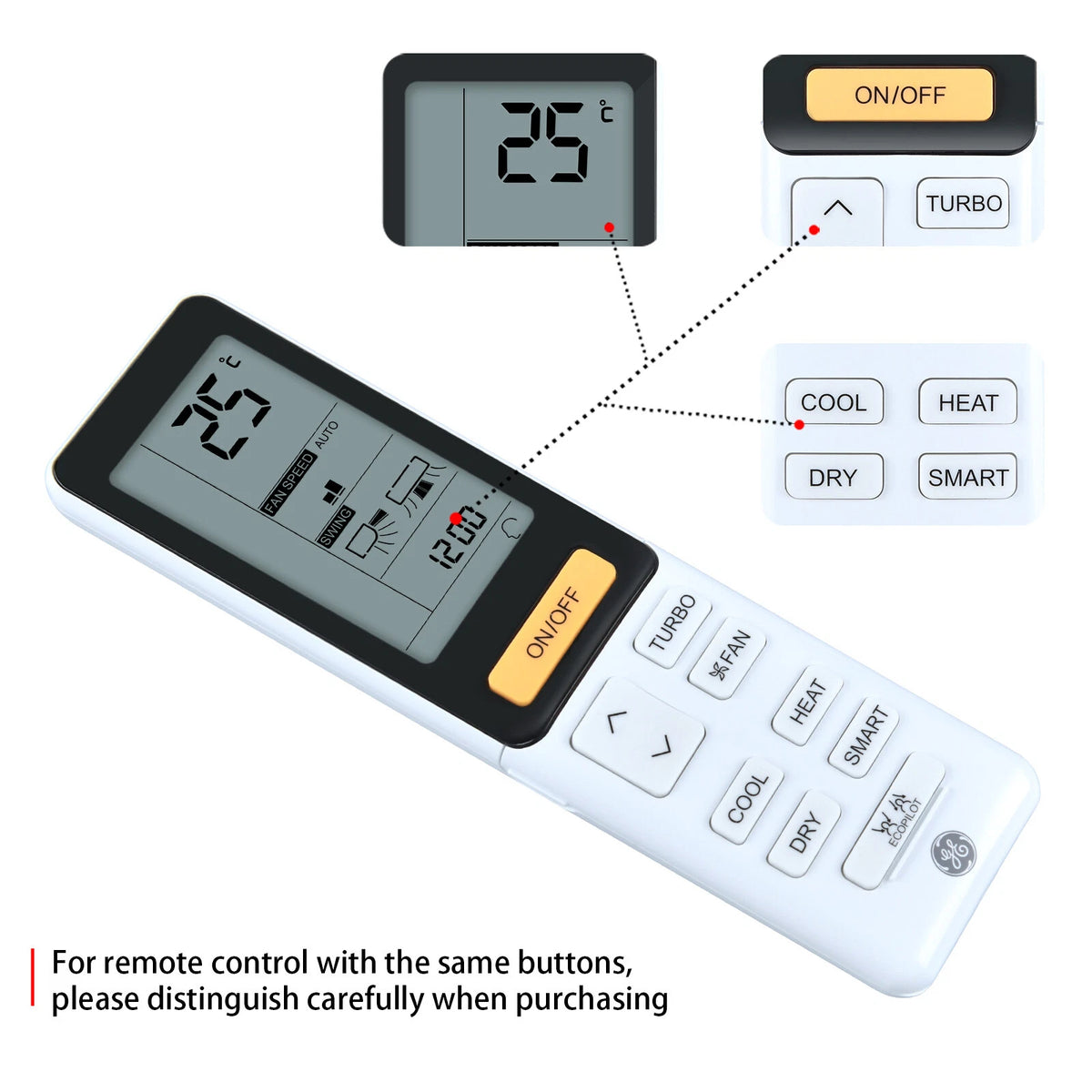 0010402886AR Remote Control For GE Haier Air Conditioner 0010402886A