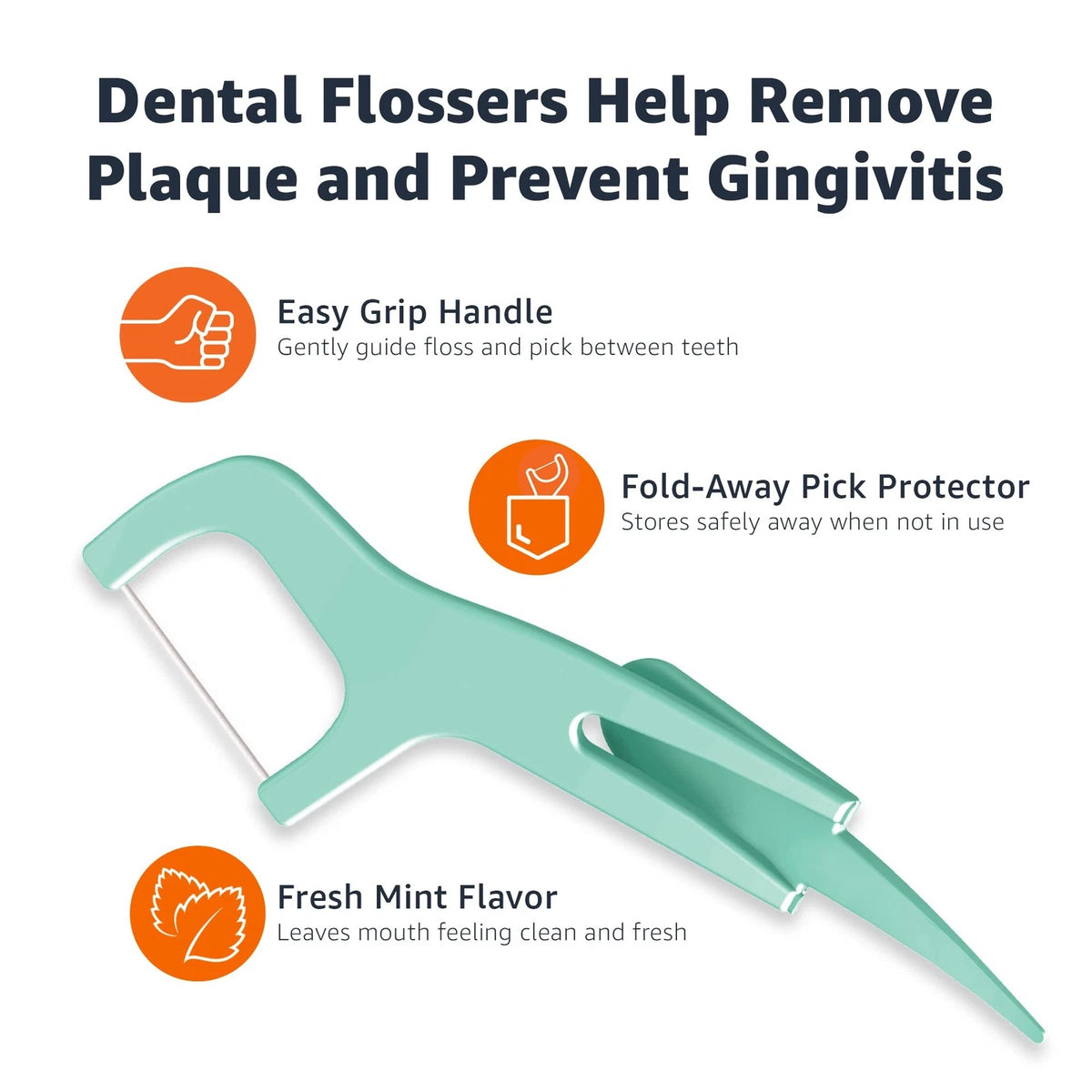 Amazon Basics Mint Dental Flosses, 540 Count, 6 Packs of 90 Count (Pack 6)