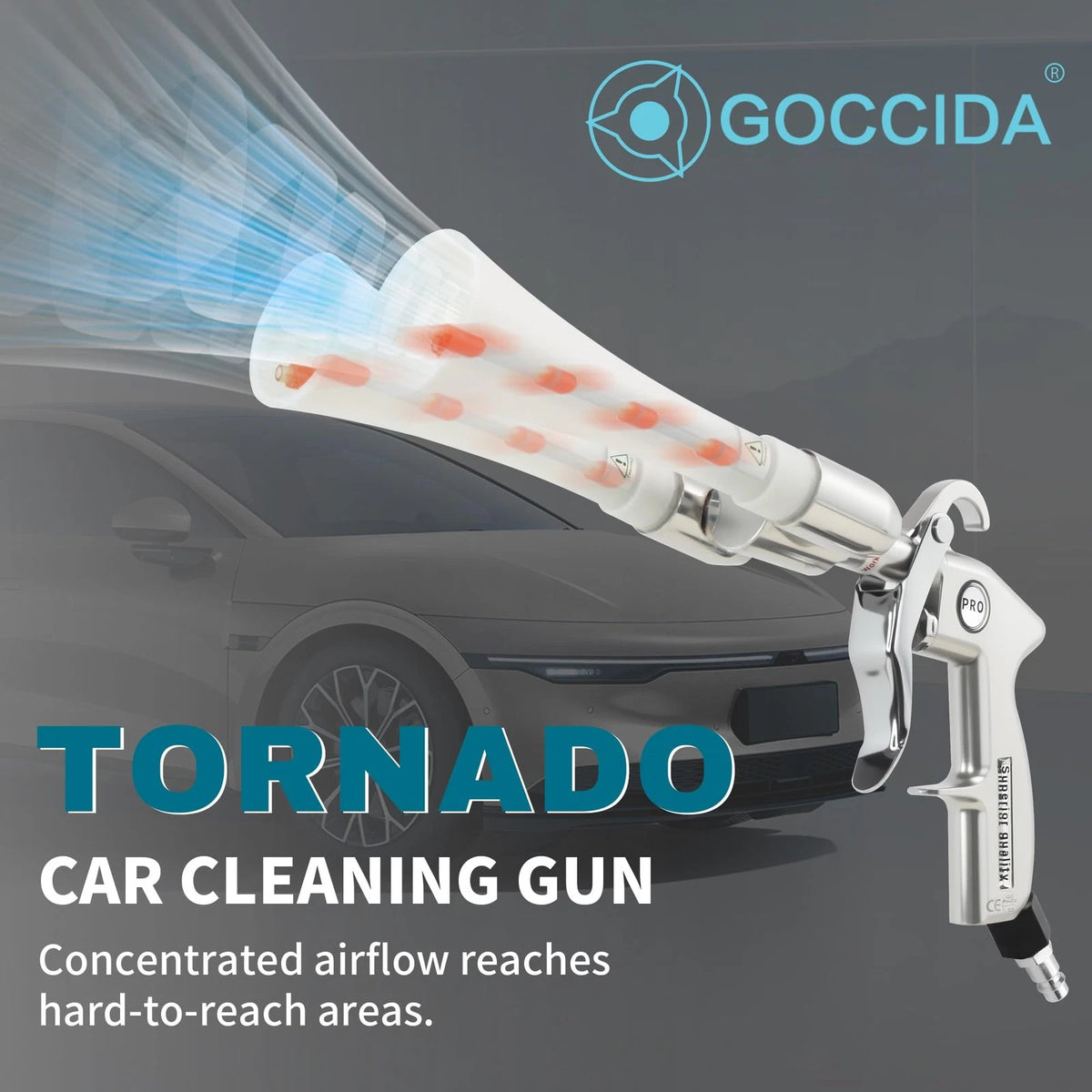 GOCCIDA Tornado Car Cleaning Gun Interior Dust Cleaner Blower