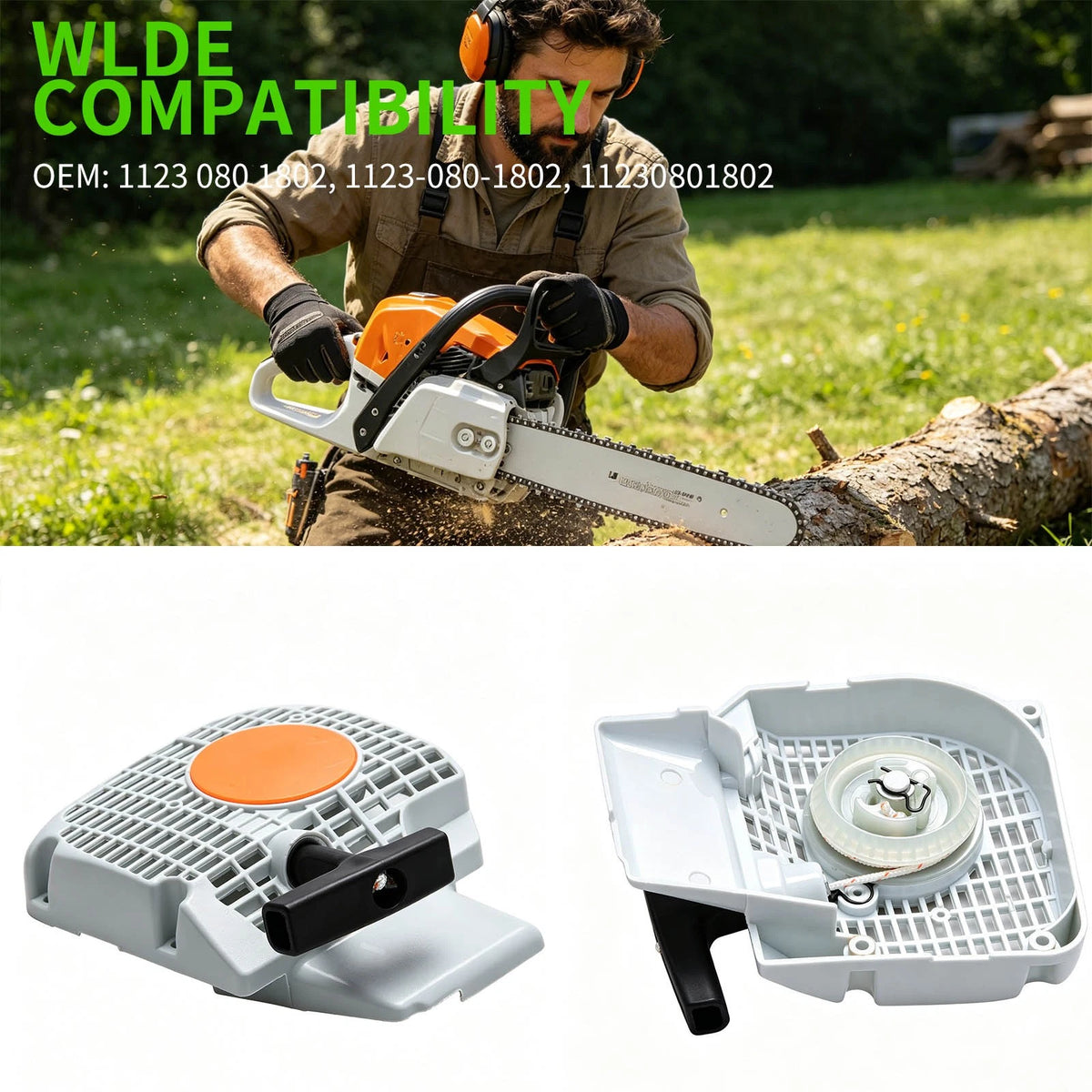 1123 080 1802 Pull Recoil Starter for Stihl 021 025 Ergonomic Grip Chainsaw
