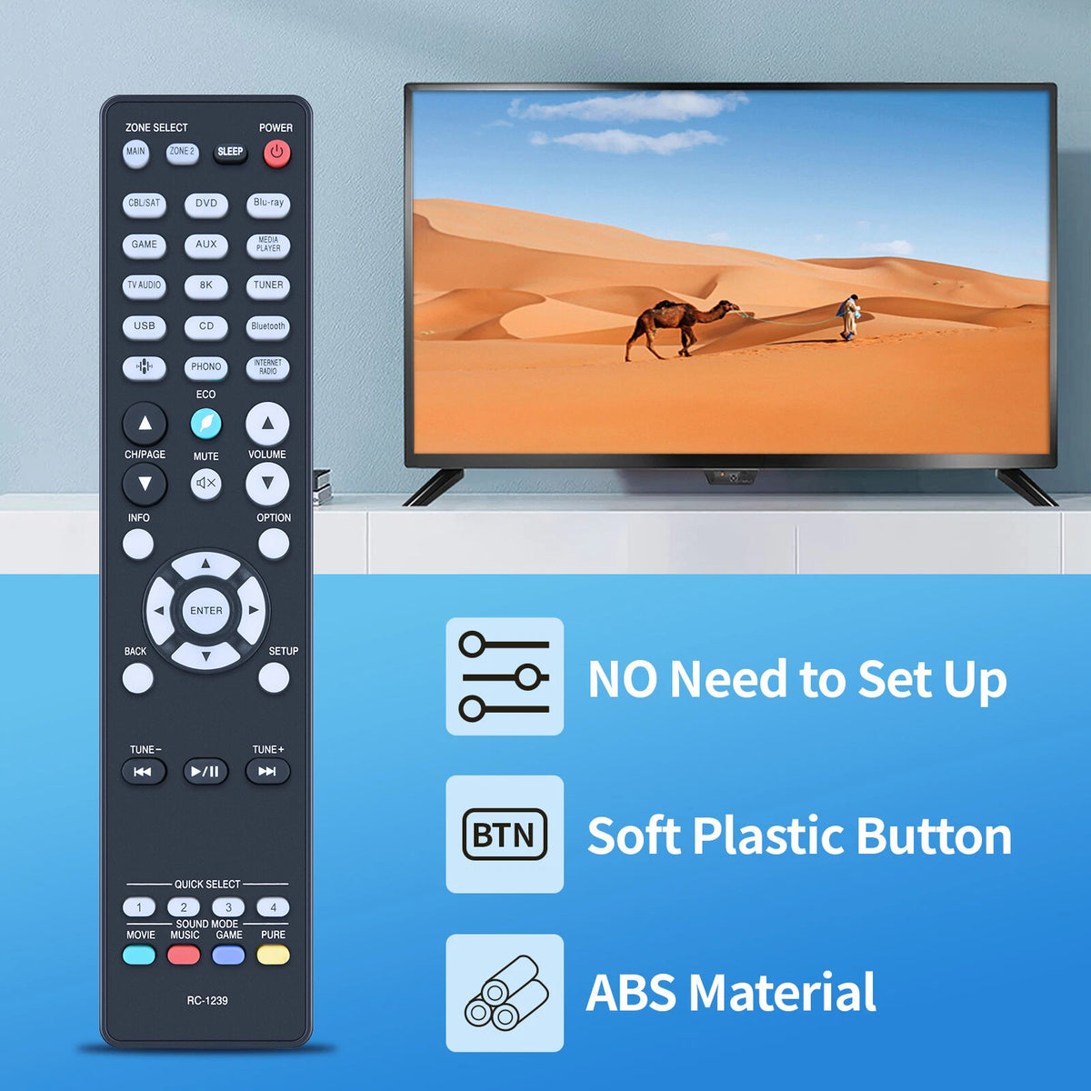 RC-1239 Remote Control For Denon AV Receiver AVR-X2700H AVR-S960H AVR-X3700H
