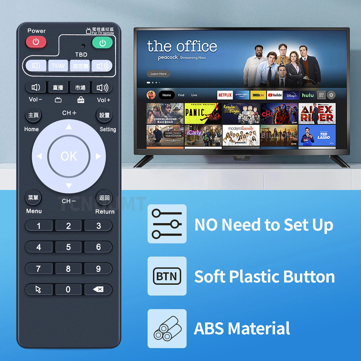 Set-Top Box Learning Remote Control for Unblock Tech Ubox Smart TV Box Gen 1/2/3