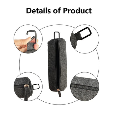nsgglecher 2Pcs Pickleballs Holder Bag with Metal Hook, Small to Medium, Grey