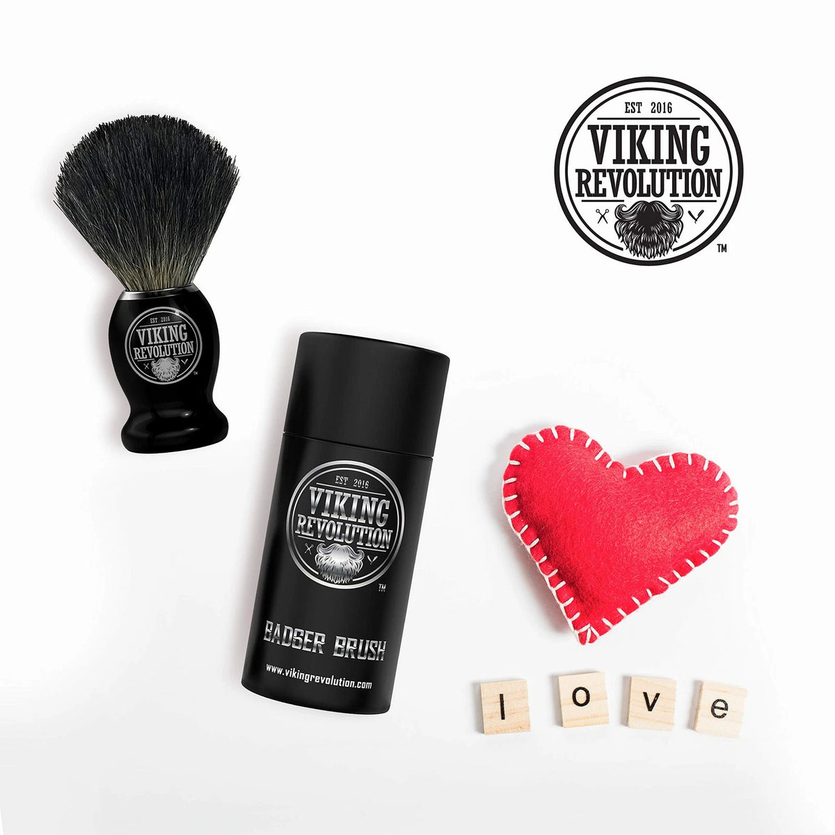 Viking Revolution Badger Hair Shaving Brush- Shave 1 Count (Pack of 1), Black