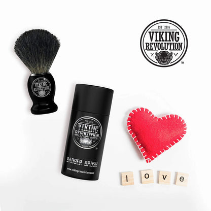 Viking Revolution Badger Hair Shaving Brush- Shave 1 Count (Pack of 1), Black