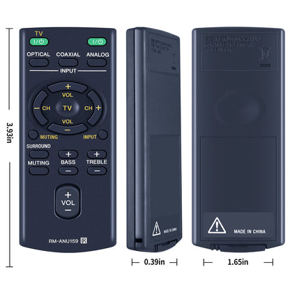 RM-ANU159 Remote Control For Sony Sound Bar HT-CT60 HT-CT60/C SA-CT60 SS-WCT60