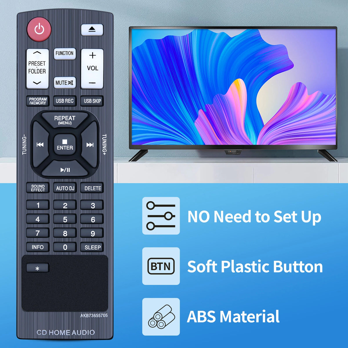 AKB73655705 Remote Control For LG CD Home Audio Mini Hi-fi System CM9950 CM4230