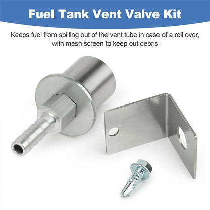 Fuel Tank Vent Valve Remote Mount Roll Over Valve Kit For Holley Sniper EFI 5/16