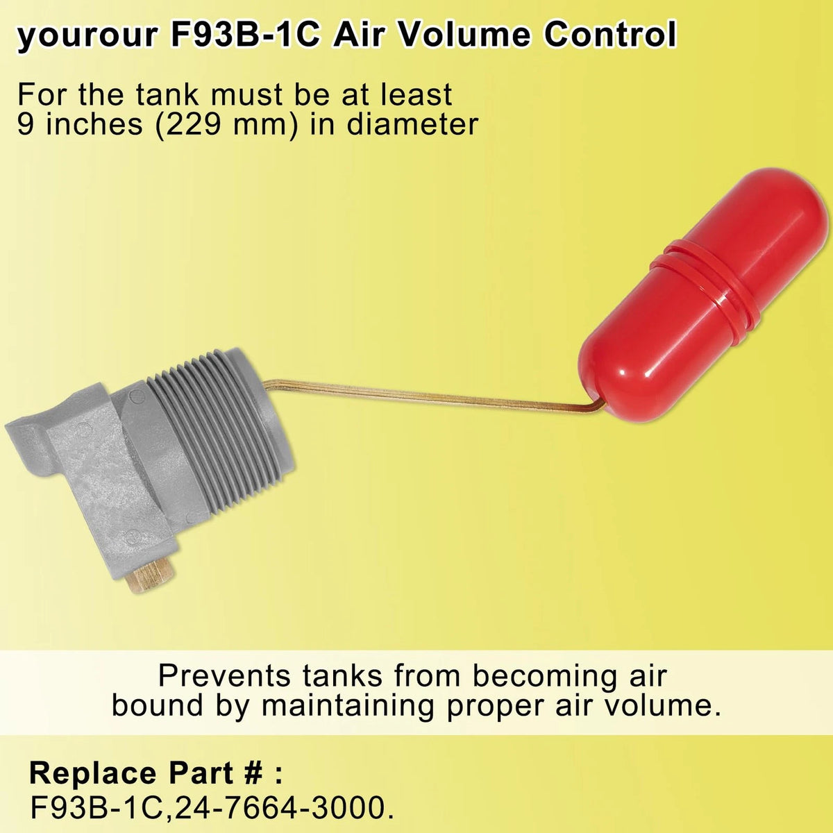 Replacement for F93B-1C Air Volume Controls Deep Wells, Water Tank...