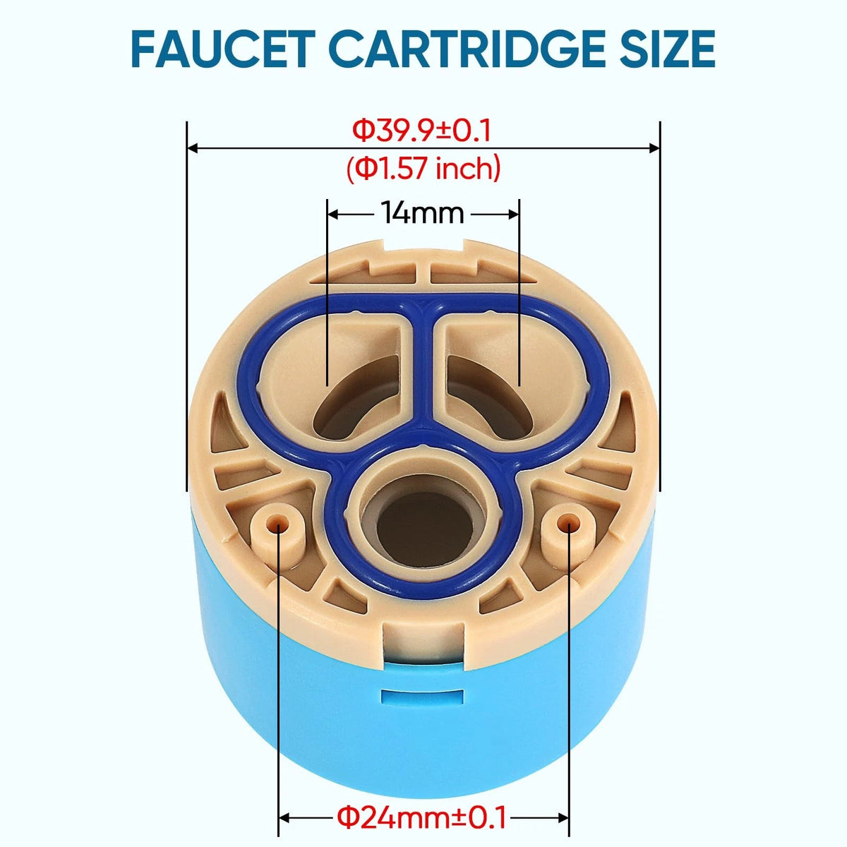 HAIRAIN Faucet Cartridge Replacement Diameter 40mm Double Sealing with Blue