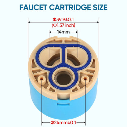 HAIRAIN Faucet Cartridge Replacement Diameter 40mm Double Sealing with Blue