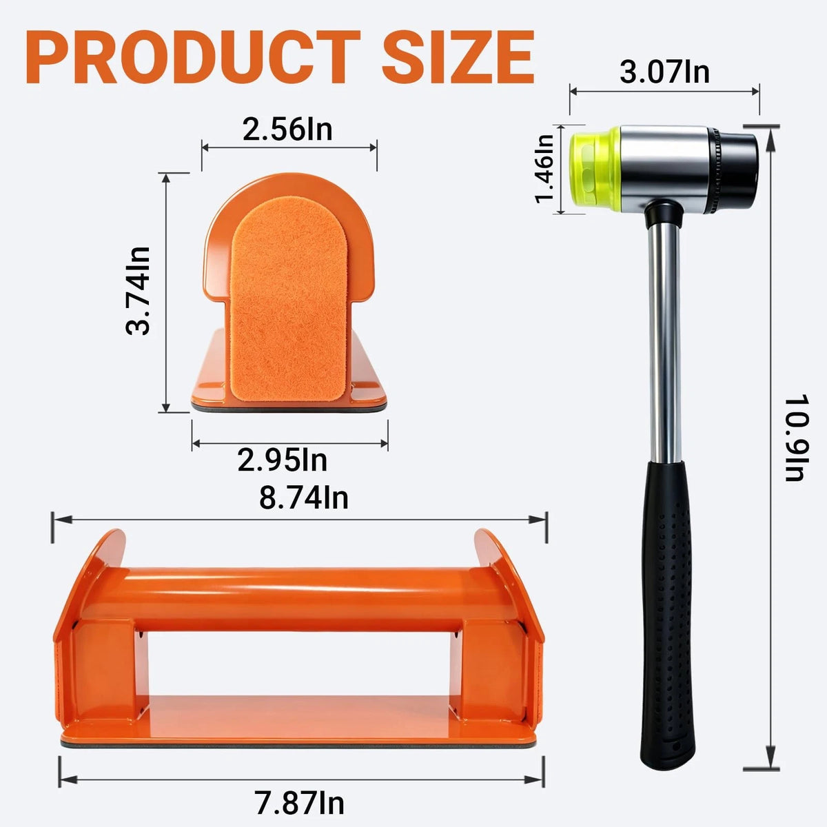 Floor Gap Fixer Tool Kit with Rubber Mallet for Laminate,Vinyl Plank, Orange