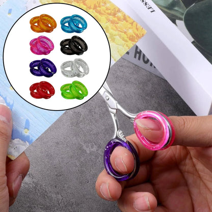 zuylikxy 80 Pcs Silicone Finger Rings for Scissors, Reusable Mixed Color