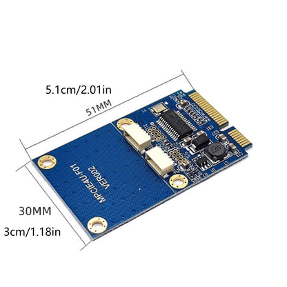 1Pcs Mini PCI-E PCI Express to 5 Pin Dual USB 2.0 Adapter Riser Expansion Card n