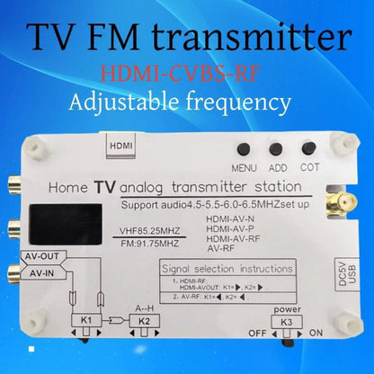 DC 5V Analog TV Signal Transmitter Home Analog TV Transmitter OLED Display