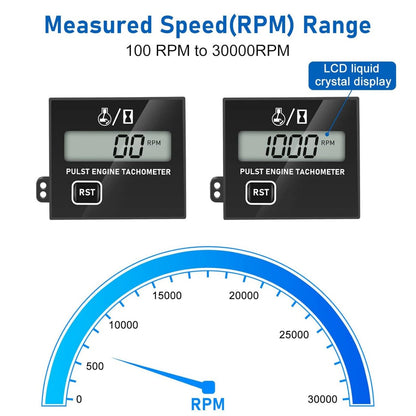30000RPM   2 & 4 Stroke Tachometer Gauge For Small Engine Tachometer