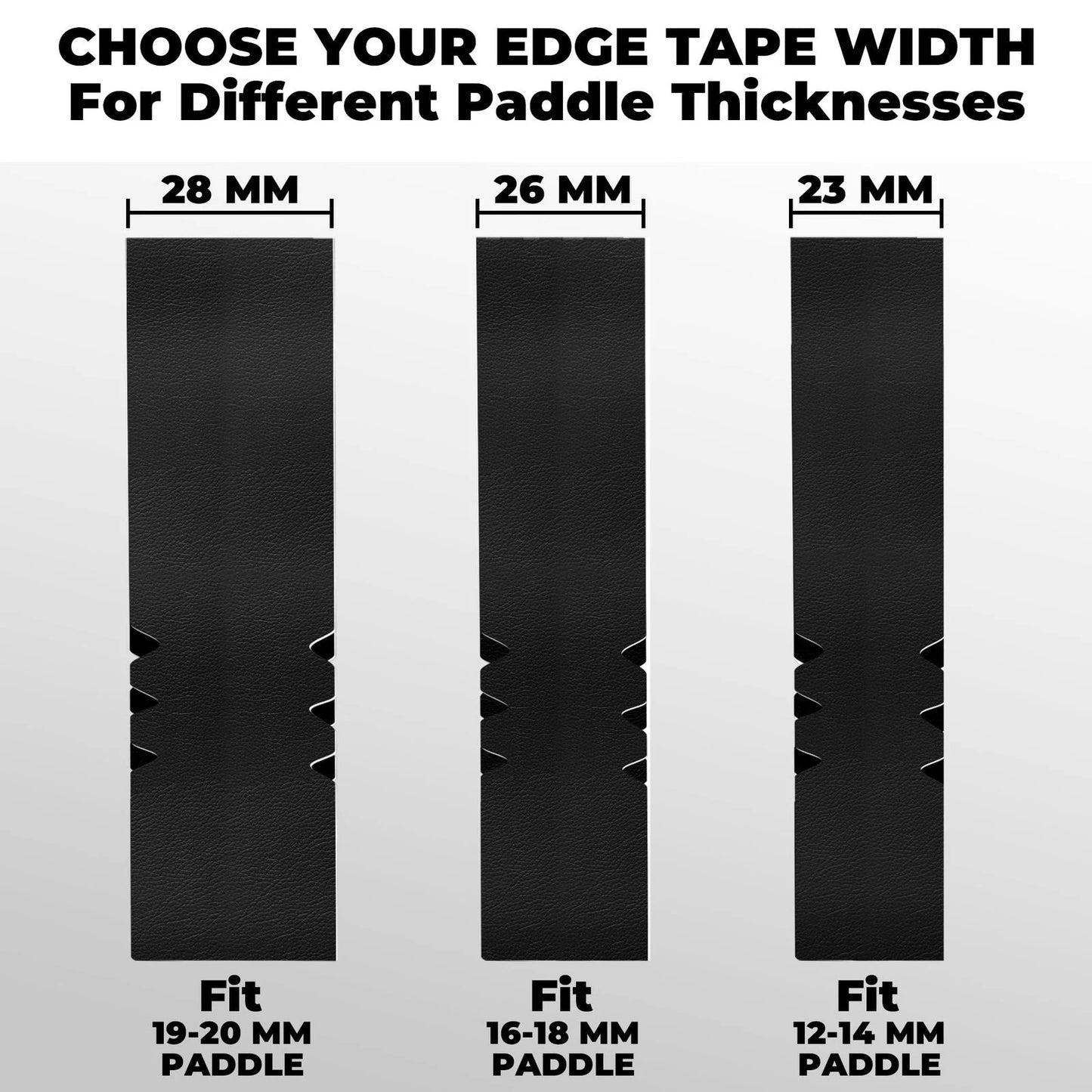 Srikel Pickleball Edge Guard Tape – Paddle 12-14mm Paddle, black