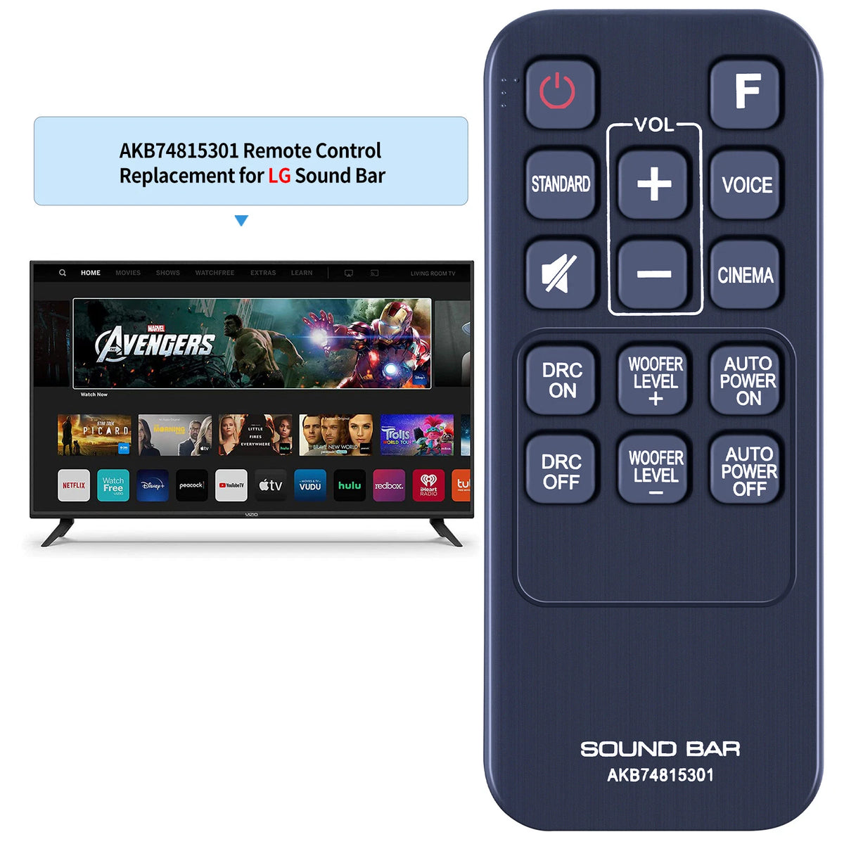 AKB74815301 Remote Control For LG Sound Bar S45A1-D LAS453B SH3B SPH3B-W