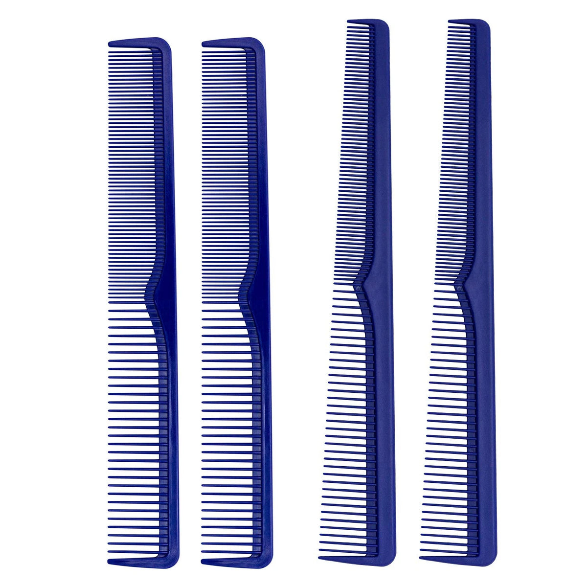 JOHNNY B. Professional 4 Pack Carbon Cutting & Styling Combs for 4-Pack, Blue