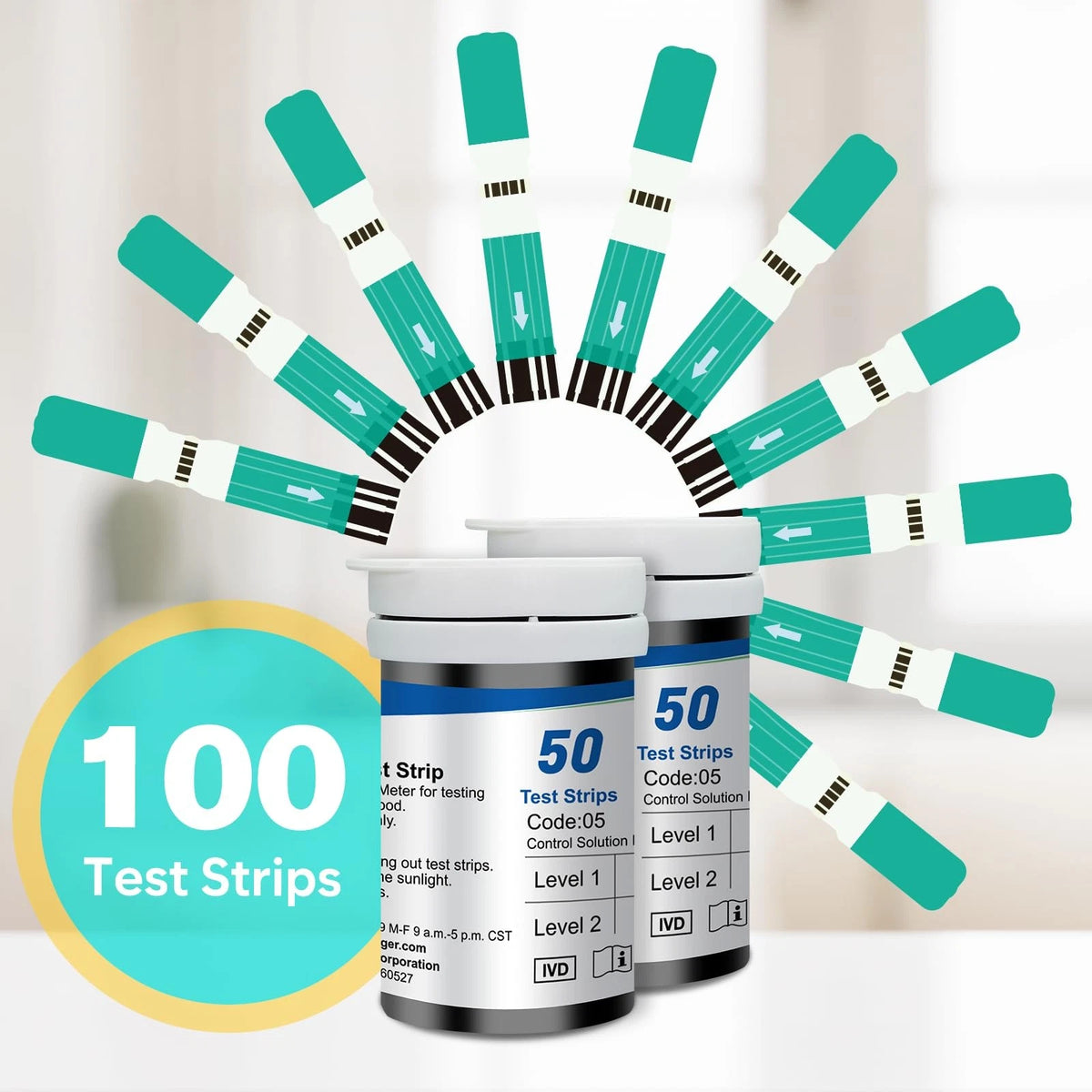 Easy@Home Blood Glucose Test Strips for 100