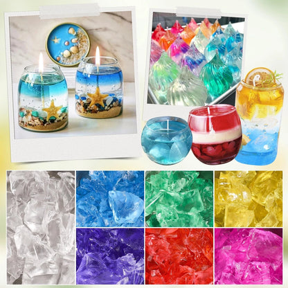Blingfun Jelly Candle Making Kit,9pcs Gel Wax -7 Colors Medium, Color Mixing