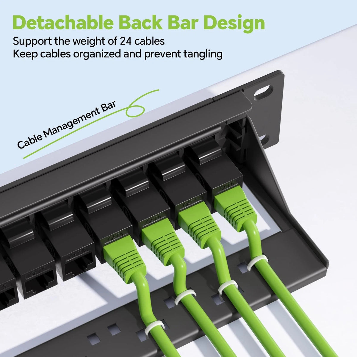 LEENUE 24 Port Blank Keystone Patch Panel, 24 Panel - Blank, Black
