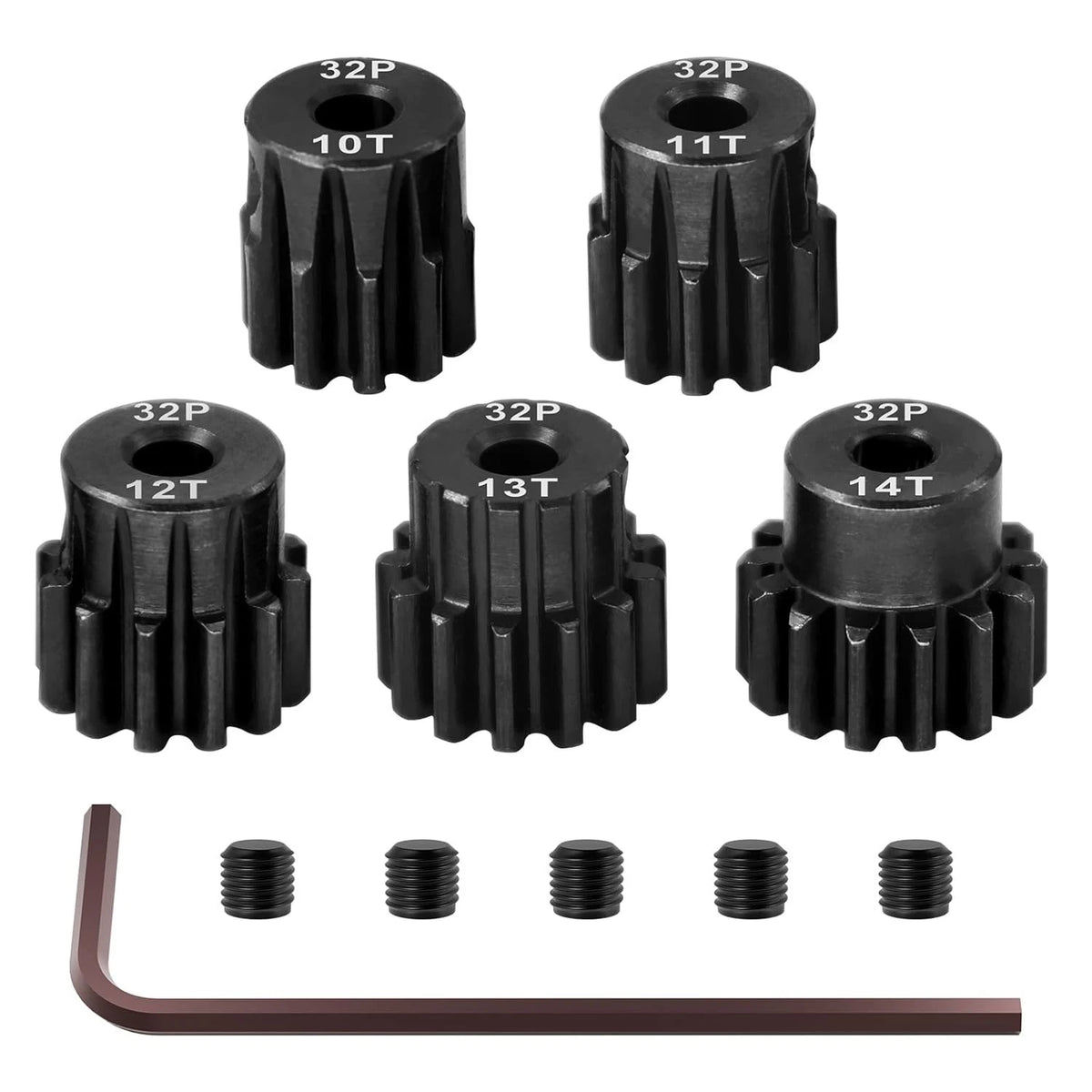 OGRC Steel Hardened 32P Pinion Gears 10T 11T 12T 13T 14T 3.175mm Shaft for...