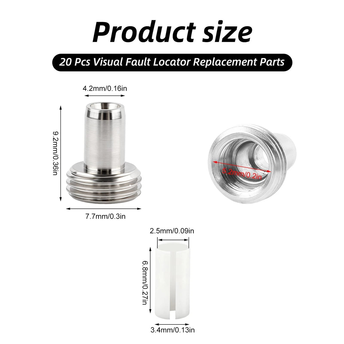 ARPOVIST 20 Pcs Fiber Optic Visual Fault Locator Replacement Parts - 10...