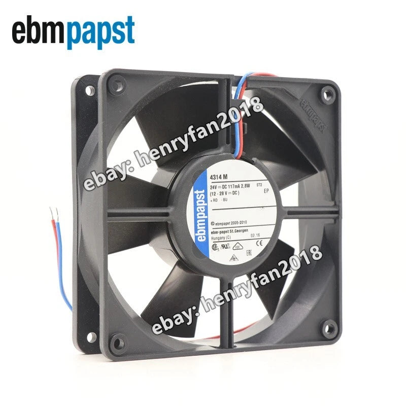 Ebmpapst 4314M Axial Fan DC 24V 117mA 2.8W 120*120*32MM  Cabinet Cooling Fan