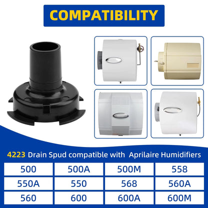 Ximoon 4223 Drain Spud Replacement for Aprilaire Humidifier 500 600 Black