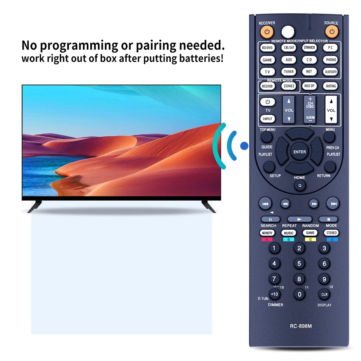 RC-898M Remote Control For Onkyo AV Receiver System TX-NR545 TX-NR646 TX-NR747