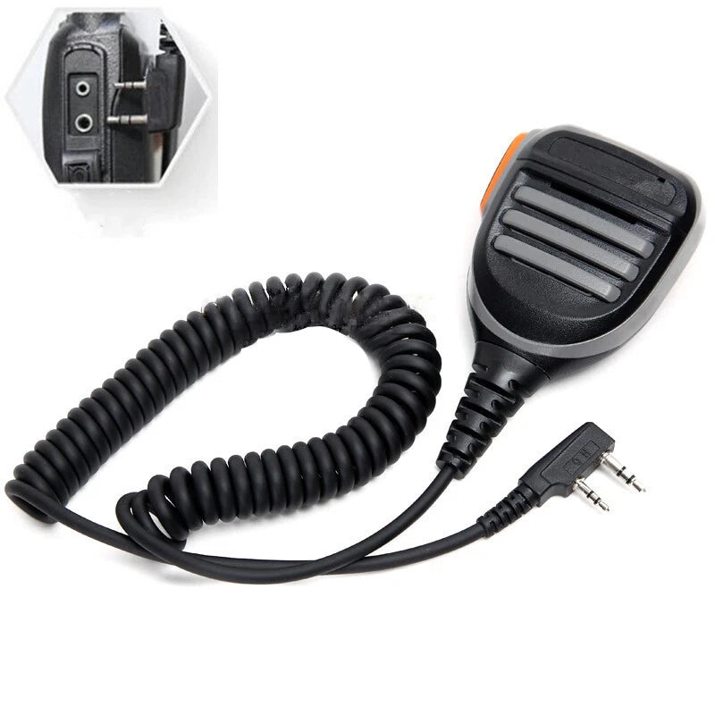 2-Pin Waterproof Radio Speaker Mic for Kenwood TYT Baofeng 2-Way Walkie Talkie