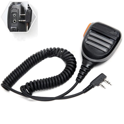 2-Pin Waterproof Radio Speaker Mic for Kenwood TYT Baofeng 2-Way Walkie Talkie