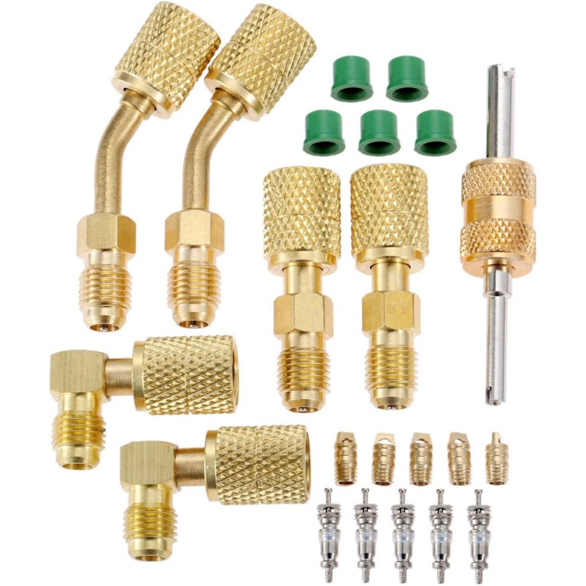 R410A Durable Adapter Kit Mini Split Adapter 5/16 To 1/4 Coupler Brass+Rubber