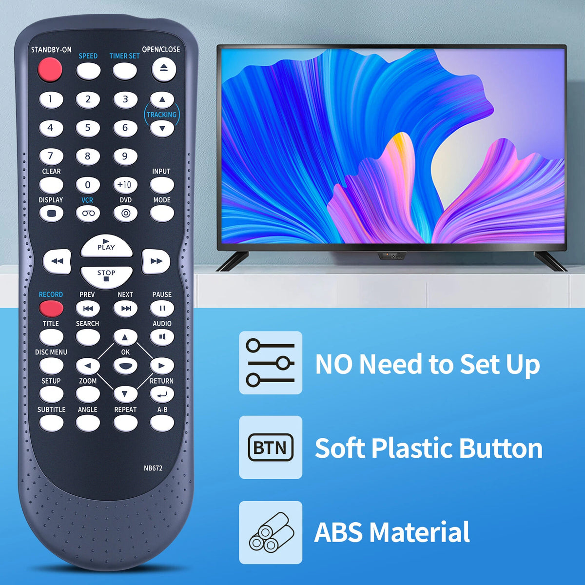 NB672 Remote Control For Magnavox DVD/CD Player DV226MG9 DV226MG9B DV225MG9B