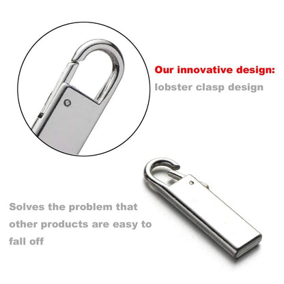 Zpsolution Zipper Pull Tab Replacement 1.5 Inch x 0.33 Inch, Sliver and Black