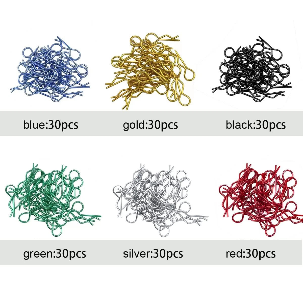 180pcs Universal RC Body Clips Car Steel R Stainless 1.5mm x 24mm