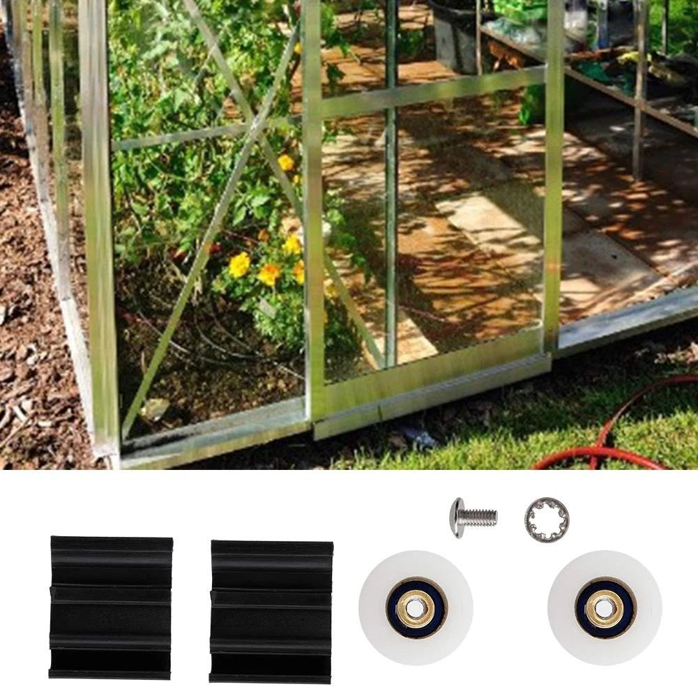 Greenhouse Door Wheel Replacement Kit, 22mm Halls Sliding black