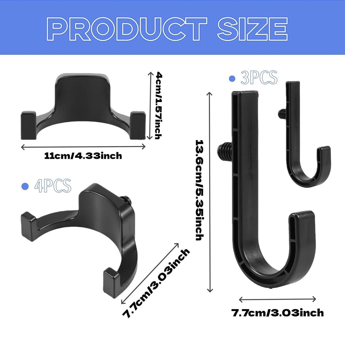 SZLFKJ 7PCS Storage Shed Hooks Compatible with Suncast/Craftsman Black