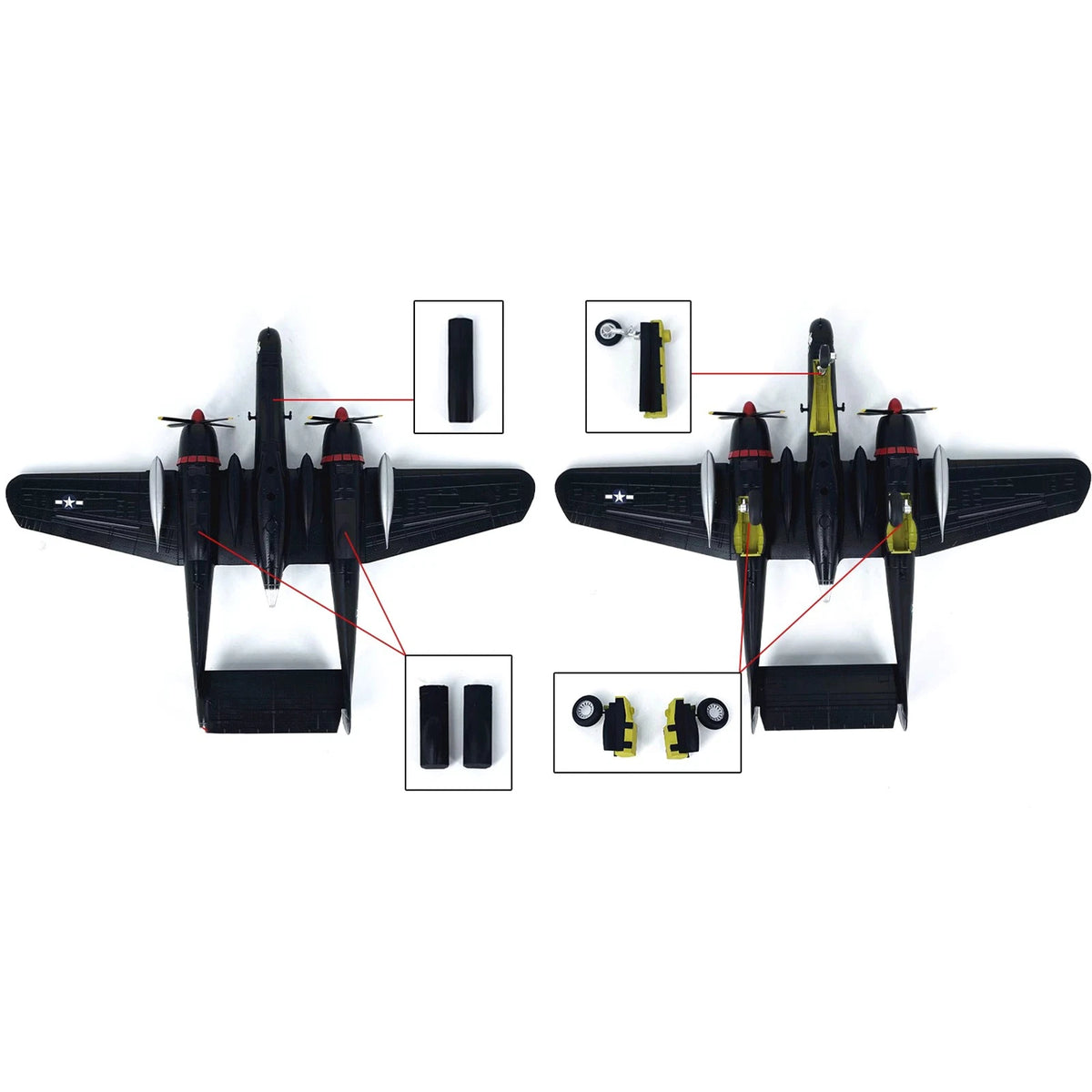 1/72 Scale WWII USA Air Force P-61B Black Widow Fighter Finished Model Gift
