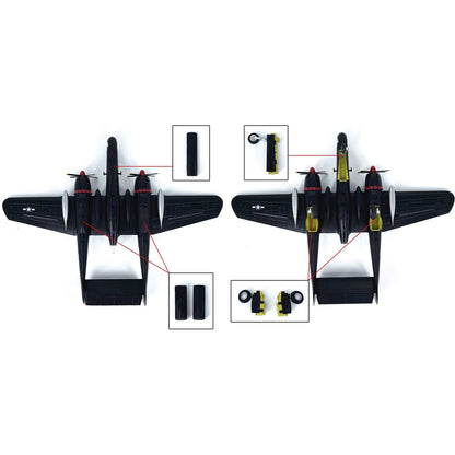 1/72 Scale WWII USA Air Force P-61B Black Widow Fighter Finished Model Gift
