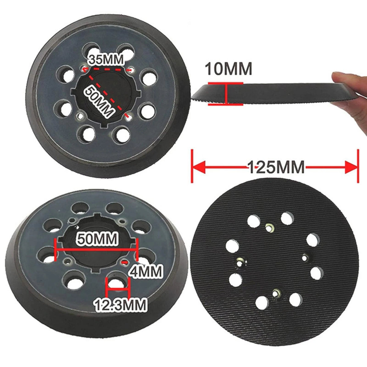 5" 4-Screw Orbital Sander Pad Replacement Hook Loop For Dewalt DWE6421 N329079 m
