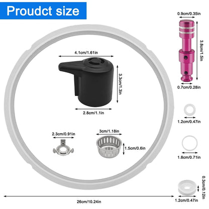 10Pcs 8 Qt Pressure Cooker Accessories Set, Replacement Parts Include...