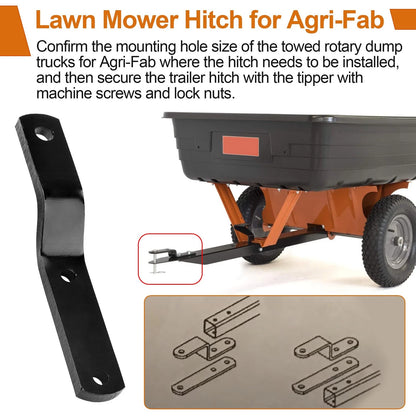 Lawn Mower Hitch for Agri-Fab 23475, Garden Tractor Trailer Hitch, Black