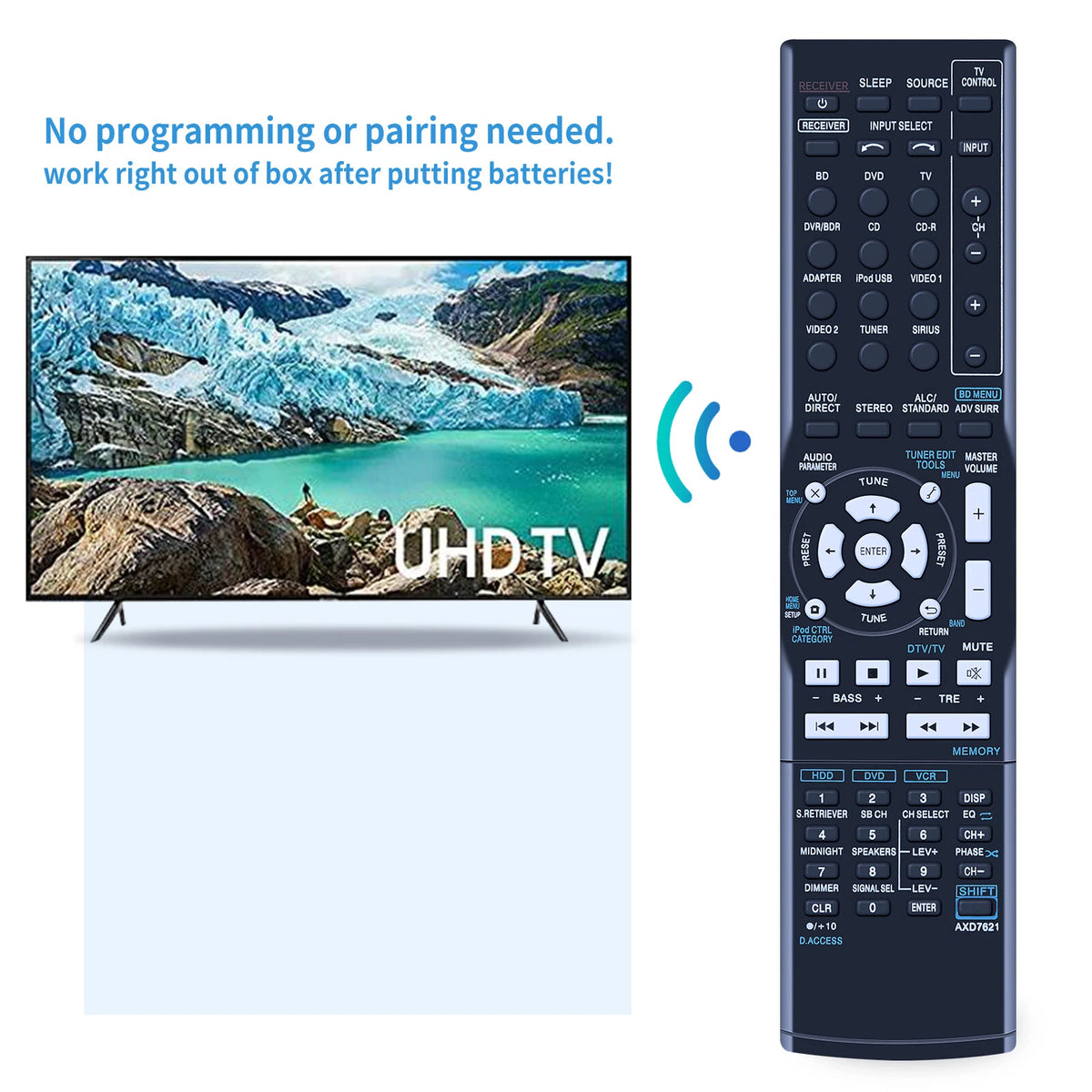 AXD7621 Replace Remote Control For Pioneer AV Receiver VSX-821K VSX-921K