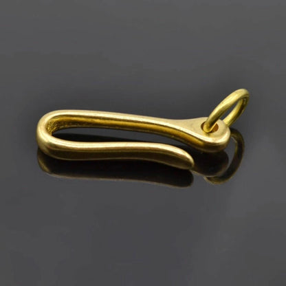 2Pcs S Retro Solid Brass KeyChain Key Ring Belt U Hook Wallet Chain Fish Hook h