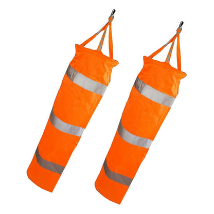 30" Long Orange Outdoor Reflective Belts Grommet Windsock Airport Wind SOCK