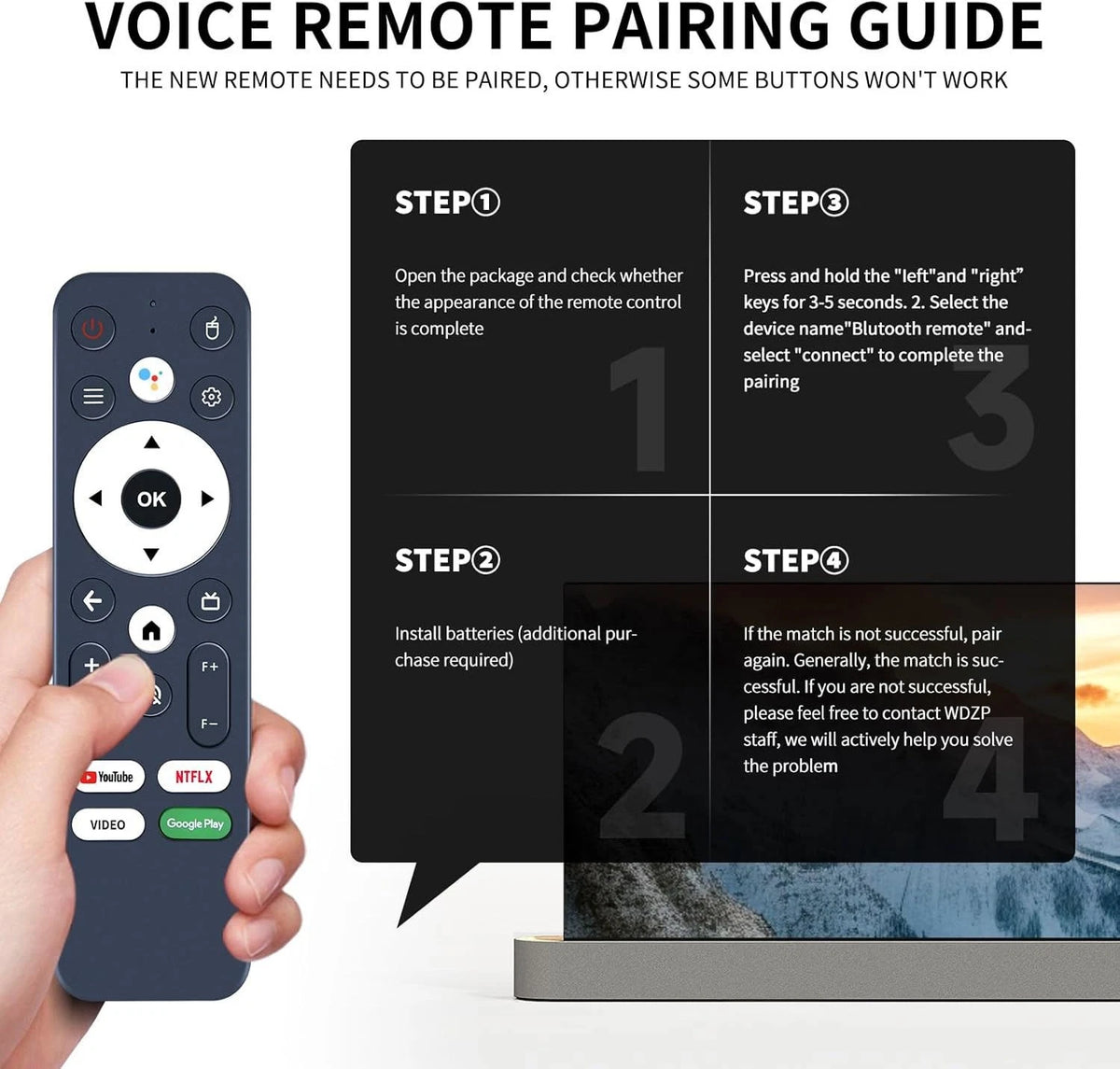 Remote Control For ZENTALITY Smart Projector A10 PLUS with Voice